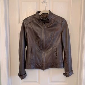 Rich chocolate brown leather jacket made in Italy.  Very good condition.